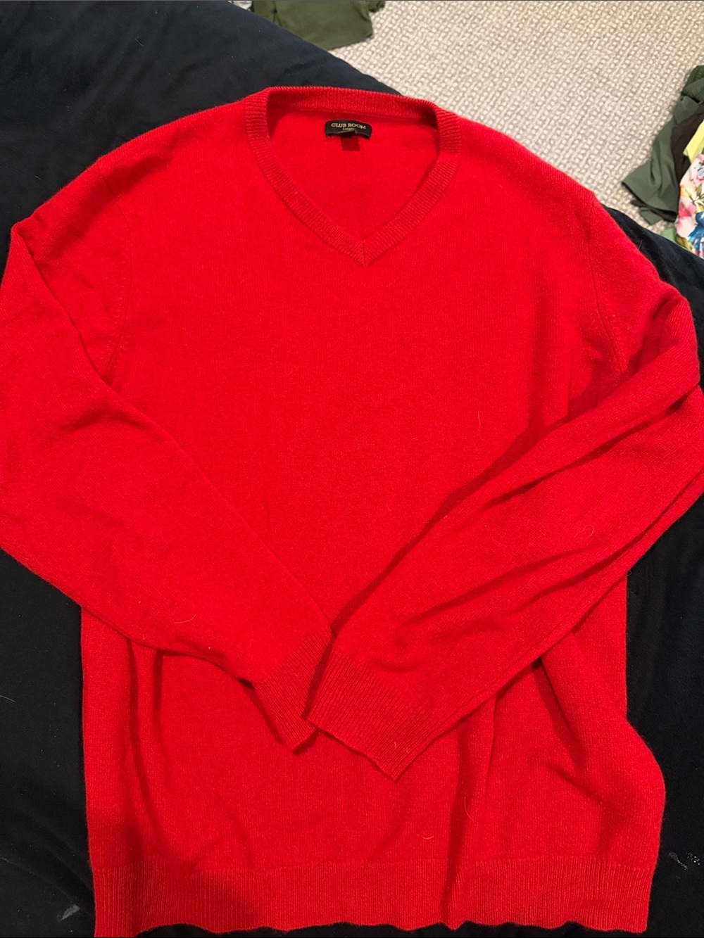 Club Room Bright Red V-Neck Sweater
